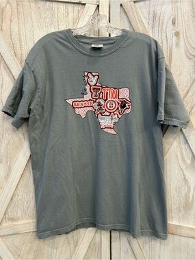 Ladies Texas Tech Comfort Colors Light Gray Graphic Tee Large